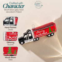 Truck Glass Christmas Ornaments Balls Hand Blown Delivery 6.5 in - image 4