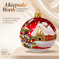 Set of 6 Red Matte Glass Decorative Balls Christmas Ornament Glass Art 3 in - image 8