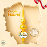 Finial Glass Christmas Vintage Tree Topper, Gold Snowflake 12 in - image 2