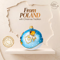 Polish Hand Blown Glass Christmas Ornaments Ball Angel House Blue - image 8