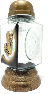 Rainbow Glass Cemetery Memorial Candle with 3D Portrait of Jesus and Mary | Grave Light Re - image 3