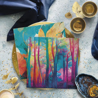 Floral Napkins Paper Disposable Decorative Decoupage Colorful Magic Forest - image 2