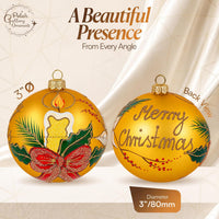 Vintage Look Christmas Ornament Medium Blown Glass Ball Merry Christmas Candle 5 inch/120m - image 2