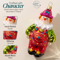 Clown Glass Christmas Ornaments Balls Hand Blown Circus 4.7 in - image 4