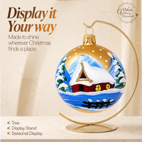 Set of 6 Gold Matte Glass Orbs Decorative Balls Christmas Ornament 3 in - image 5
