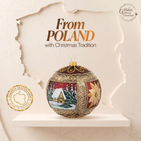 Hand Blown Glass Ball Christmas Ornament, 5 in, Winter Charm Burgundy - image 2