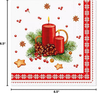 Christmas Napkins Paper Disposable Decorative Decoupage Candle with Frame - image 2