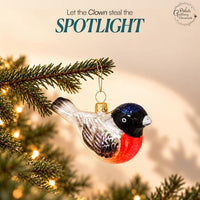 Bullfinch Glass Christmas Ornaments Balls Hand Blown Clip On Bird 4 in - image 5