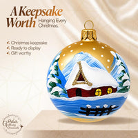Set of 6 Gold Matte Glass Orbs Decorative Balls Christmas Ornament 3 in - image 8