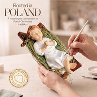 Baby Jesus Figurines Manger Nativity Scene Set Indoor Wooden Crib 5 in - image 7