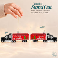 Truck Glass Christmas Ornaments Balls Hand Blown Delivery 6.5 in - image 3