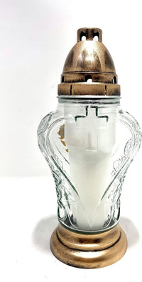 Cemetery Memorial Candle | Gravesite Remembrance Decoration/Glass Lantern European Style C - image 4