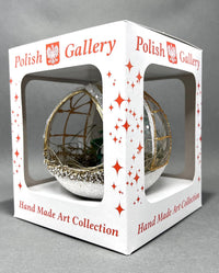 Christmas Ornament, Nativity Scene, Glass Ball 6-inch (Cathedral Window Gold, 150mm) - image 2