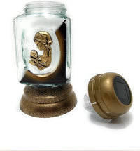 Rainbow Glass Cemetery Memorial Candle with 3D Portrait of Jesus and Mary | Grave Light Re - image 4