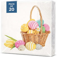 Easter Napkins Paper Disposable Decorative Decoupage Eggs Basket 13 in