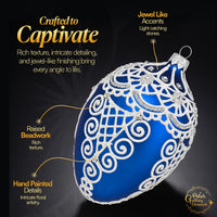 Fabergé Egg 5-Inch Blown Glass Christmas Tree Ornament Royal Design (Royal Blue, 5") - image 3
