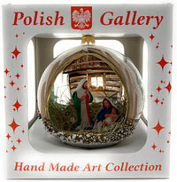 Christmas Ornament, Nativity Scene, Glass Ball 5-inch (Cottage Gold/Brown, 120mm) - image 7