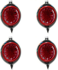 Christmas Ornament, Blown Glass 5-inch Long (Set of 4, Black and Red)