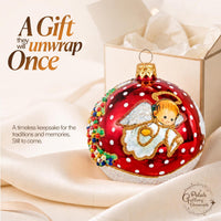 Hand Blown Glass Christmas Ornaments Ball, Angel & House Burgundy 3 in - image 8