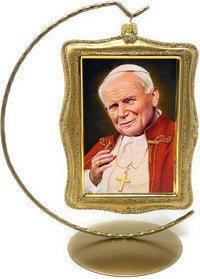 Christmas Ornament, Pope John Paul II, Blown Glass Picture Shape 6-inch - image 4
