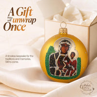Polish Hand Blown Glass Christmas Ornaments Ball, Black Madonna Gold 5 in - image 7
