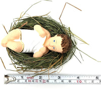 Baby Jesus Figurines Manger Nativity Scene Set Indoor on Natural Hay 4 in - image 2