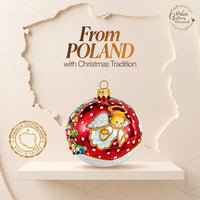 Hand Blown Glass Christmas Ornaments Ball, Angel & House Burgundy 3 in - image 7