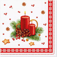 Christmas Napkins Paper Disposable Decorative Decoupage Candle with Frame