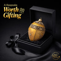 Faberge Egg Hand Blown Glass Christmas Ornaments Balls Gold 5 in - image 3