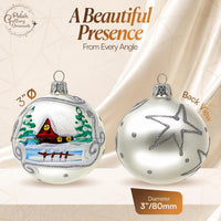 Set of 6 Silver Matte Glass Balls Decorative Christmas Ornament 3 in - image 2