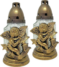 AM Décor Cemetery Memorial Candle | Gravesite Remembrance Decoration| Glass Lantern Europe