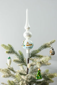 Finial Glass Christmas Vintage Tree Topper, Silver Snowflake 15 in - image 6