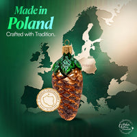 Mini Glass Christmas Ornaments Ball Hand Blown, Brown Pinecone 2 in - image 6