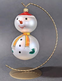 Vintage Snowman Christmas Tree Ornament Mouth Blown Glass Old Fashioned Snowman 5-inch Hig - image 2