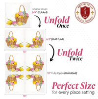 Easter Napkins Paper Disposable Decorative Decoupage Eggs Basket 13 in - image 2