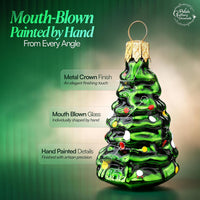 Mini Glass Christmas Ornaments Ball Hand Blown, Christmas Tree 2 in - image 3
