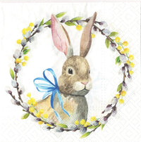 Easter Napkins Paper Disposable Decorative Decoupage Rabbit With Catkins