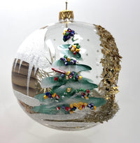 Christmas Ornament, Nativity Scene, Glass Ball 5-inch (Cottage Gold Sparkle, 120mm) - image 4