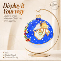 Polish Hand Blown Glass Christmas Ornaments Ball Angel House Navy Gloss - image 6