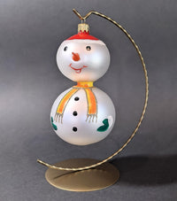 Vintage Snowman Christmas Tree Ornament Mouth Blown Glass Old Fashioned Snowman 5-inch Hig - image 3