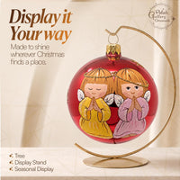 Polish Hand Blown Glass Christmas Ornaments Ball, Praying Angel Red 3 in - image 4