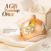 Polish Hand Blown Glass Christmas Ornaments Ball Angel House Gold Matte - image 7