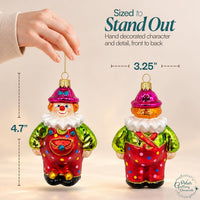 Clown Glass Christmas Ornaments Balls Hand Blown Circus 4.7 in - image 3
