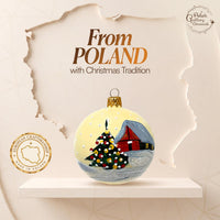 Set of 6 Creme Hand Blown Glass Balls Christmas Ornament Glass Decor 3 in - image 6