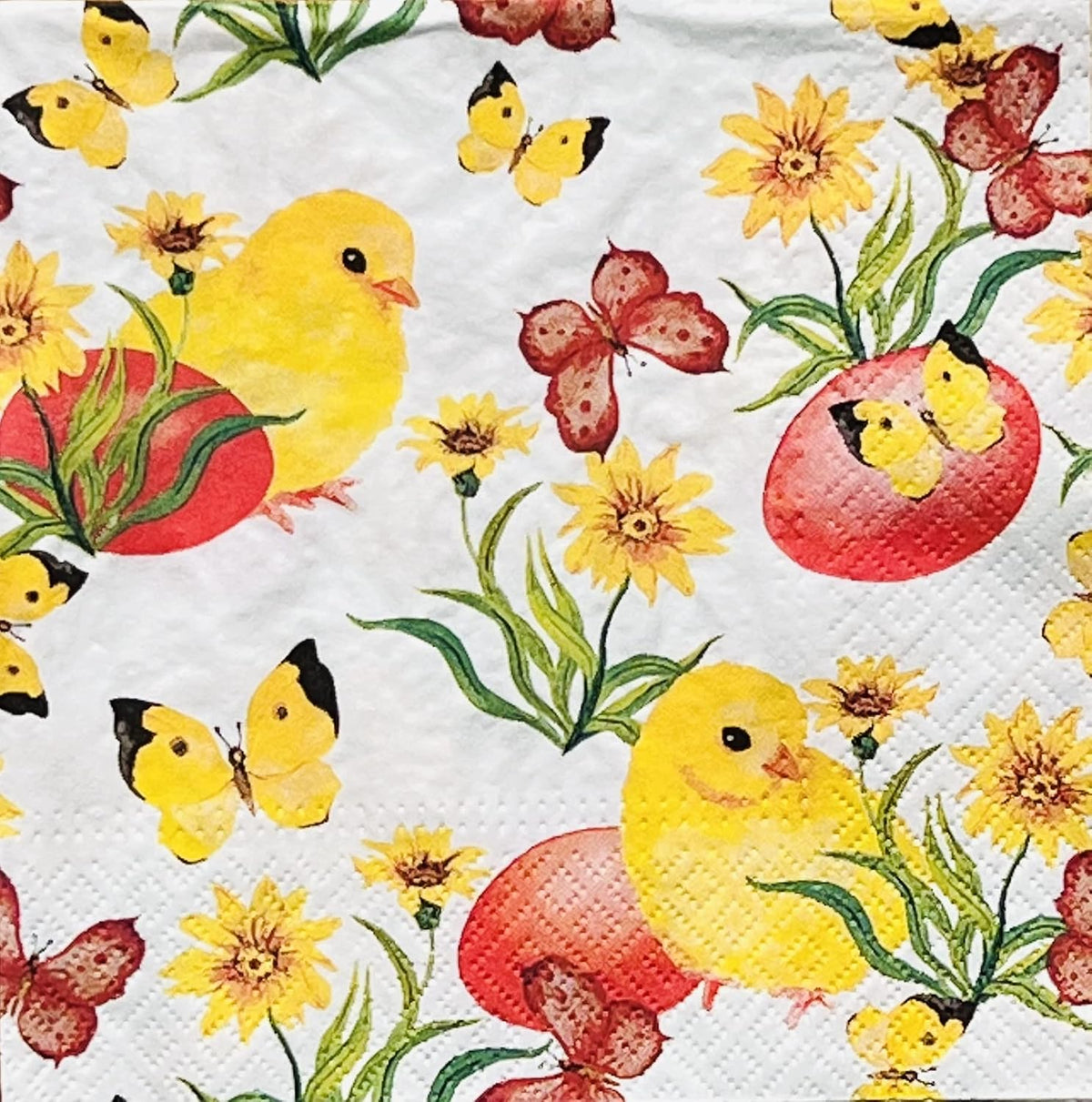 Easter Napkins Paper Disposable Decorative Decoupage Chicklets 13 in