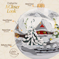 Hand Blown Glass Ball Christmas Ornament, 6 in, First Snow White - image 2