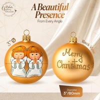 Polish Hand Blown Glass Christmas Ornaments Ball, Praying Angel Gold 3 in - image 2
