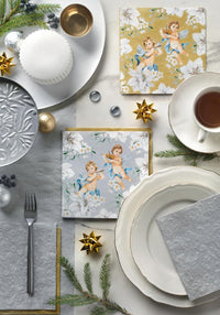 Christmas Napkins Paper Disposable Decorative Decoupage Angels in Silver - image 2