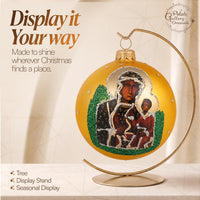 Polish Hand Blown Glass Christmas Ornaments Ball, Black Madonna Gold 5 in - image 5