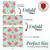 Floral Napkins Paper Disposable Decorative Decoupage Pink Peonies 13 in - image 2